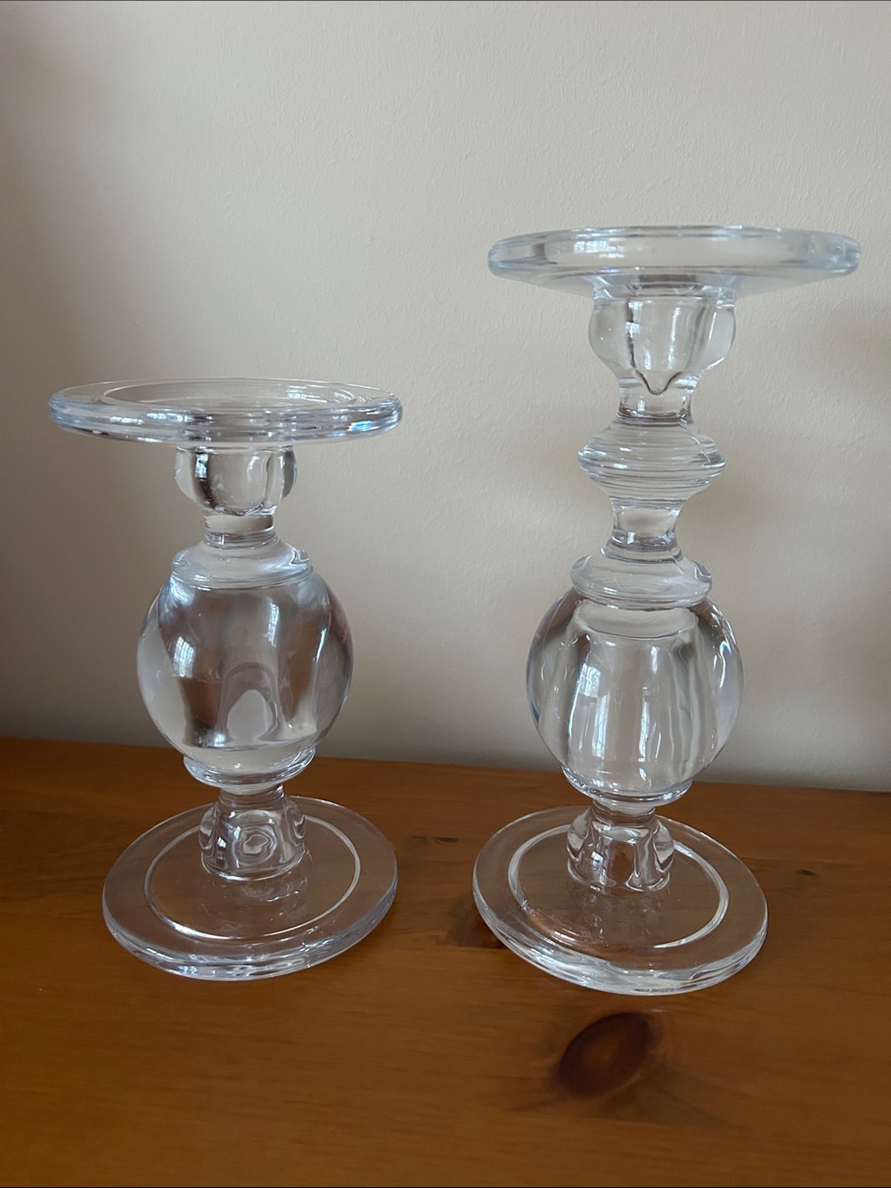 Set/2 Glass Candle Holders